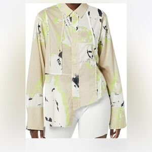 Rare/Self Gender inclusive design Button Down graffiti print shirt